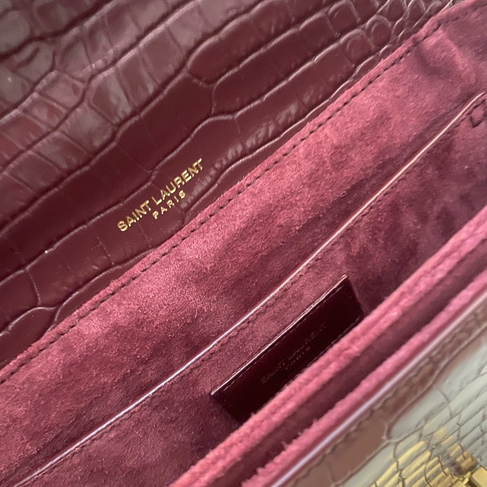 BNWT CROC EMBOSSED SAINT LAURENT BELLECHASSE BAG - Picture 2 of 8